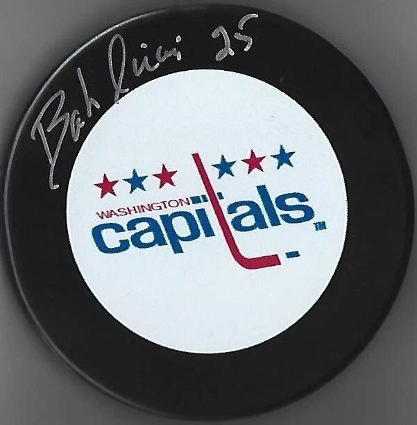 Bob Sirois Signed Washington Capitals Vintage Style Puck