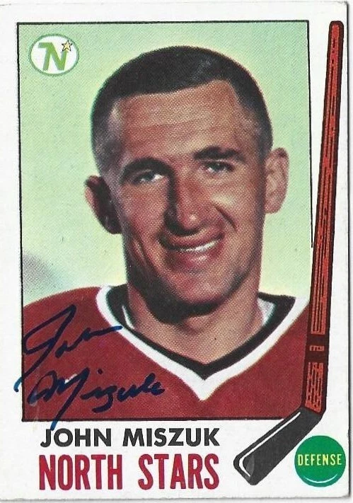 John Miszuk Signed 1969-70 Topps Hockey Card #124 Minnesota North Stars