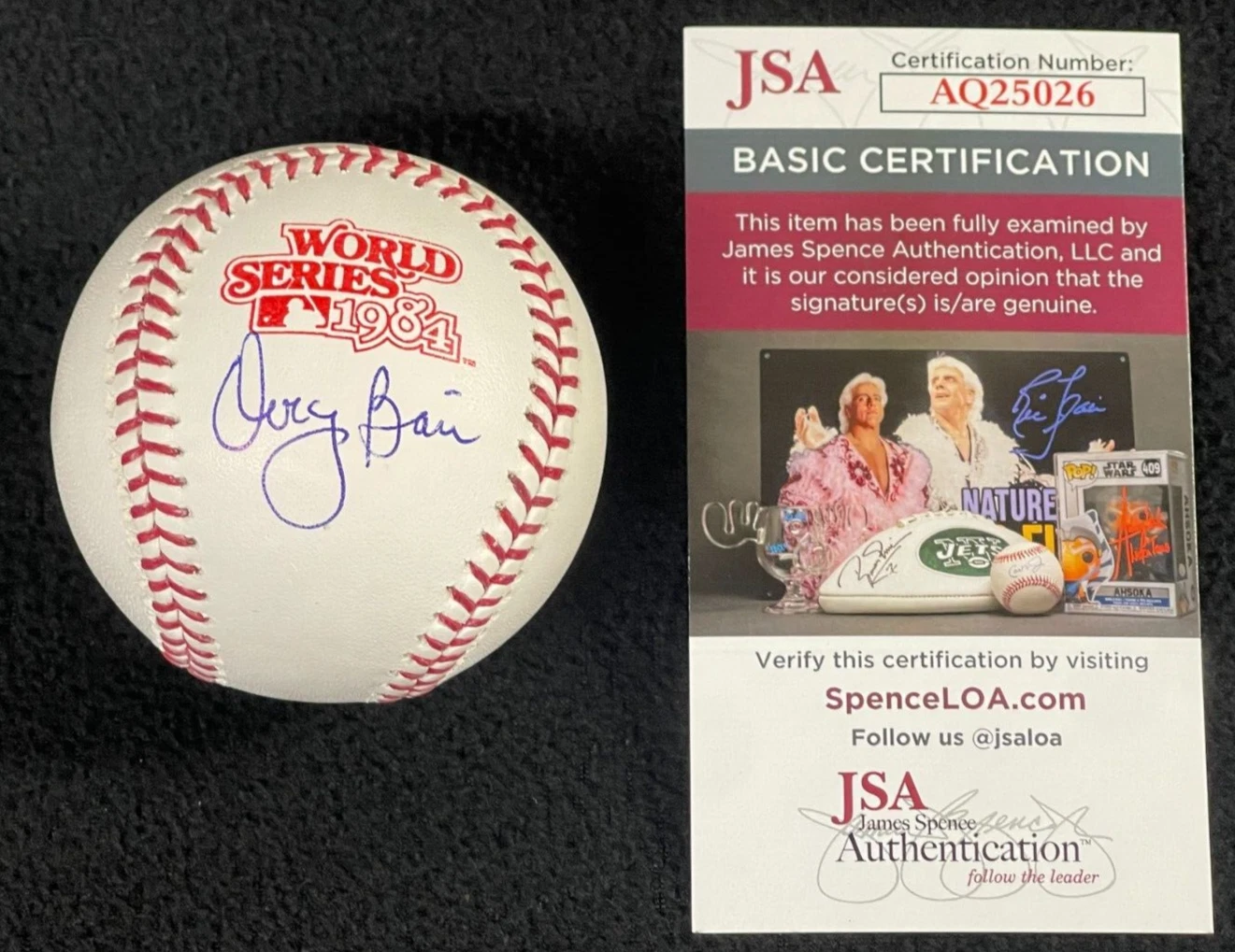 Doug Bair Signed Detroit Tigers 1984 World Series Official Game Baseball JSA COA