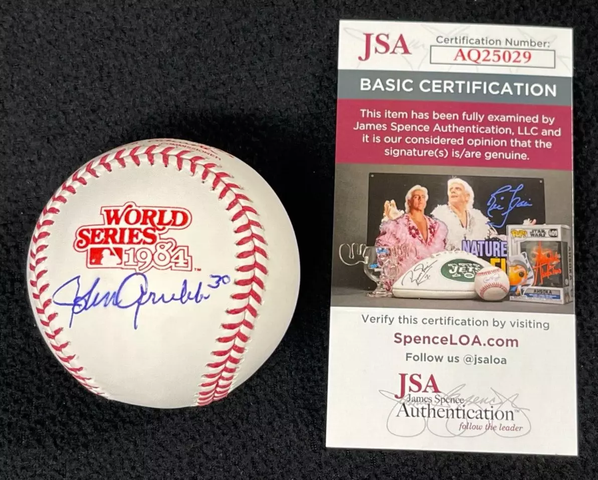 Johnny Grubb Signed Detroit Tigers 1984 World Series Official Baseball JSA COA