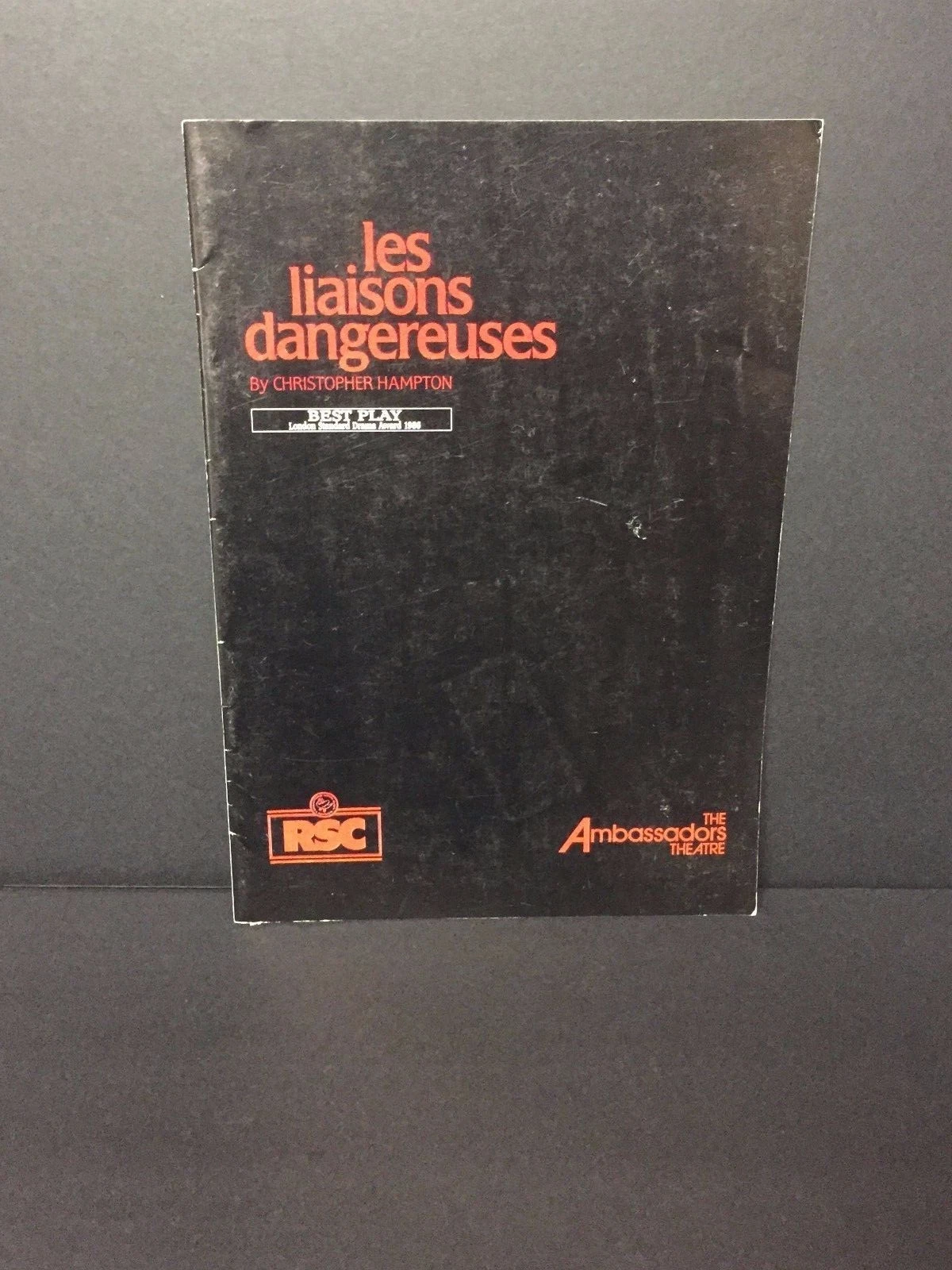 LES LIAISONS DANGEREUSES CHRISTOPHER HAMPTON SAMANTHA BOND ORIGINAL PROGRAM COLLECTIBLE MEMORABILIA