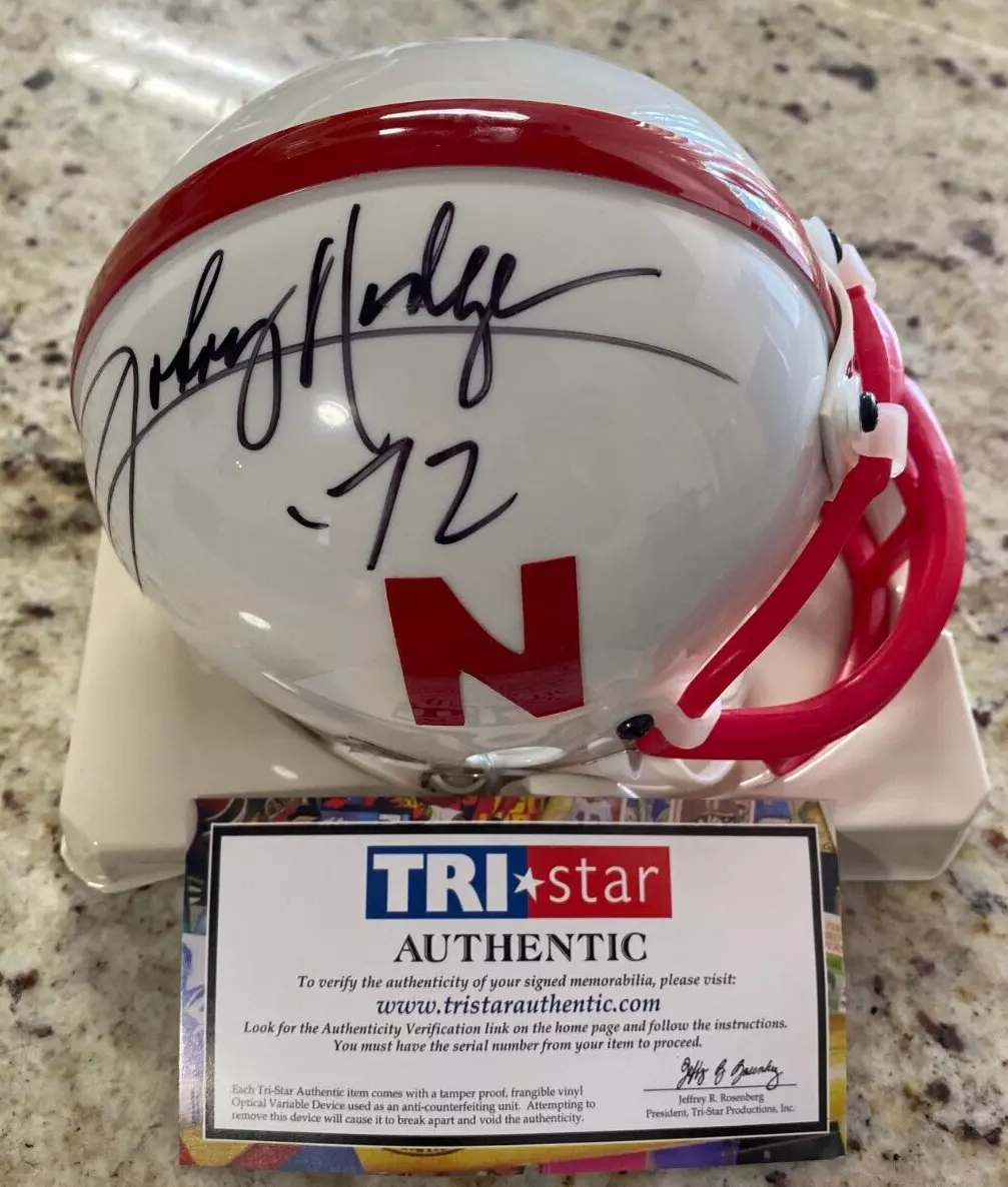 JOHNNY RODGERS NEBRASKA SIGNED AUTOGRAPHED MINI HELMET BECKETT