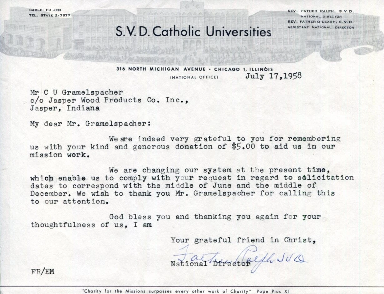 Father Ralph M Wiltgen Catholic The Rhine Flows Into the Tiber Signed Autograph