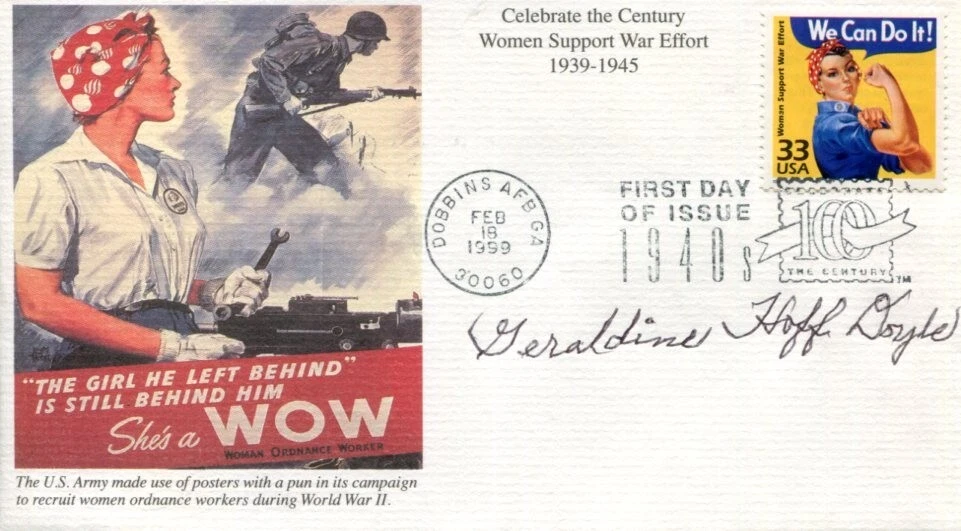 Geraldine Doyle WWII War We Can Do It! Rosie the Riveter Signed Autograph FDC