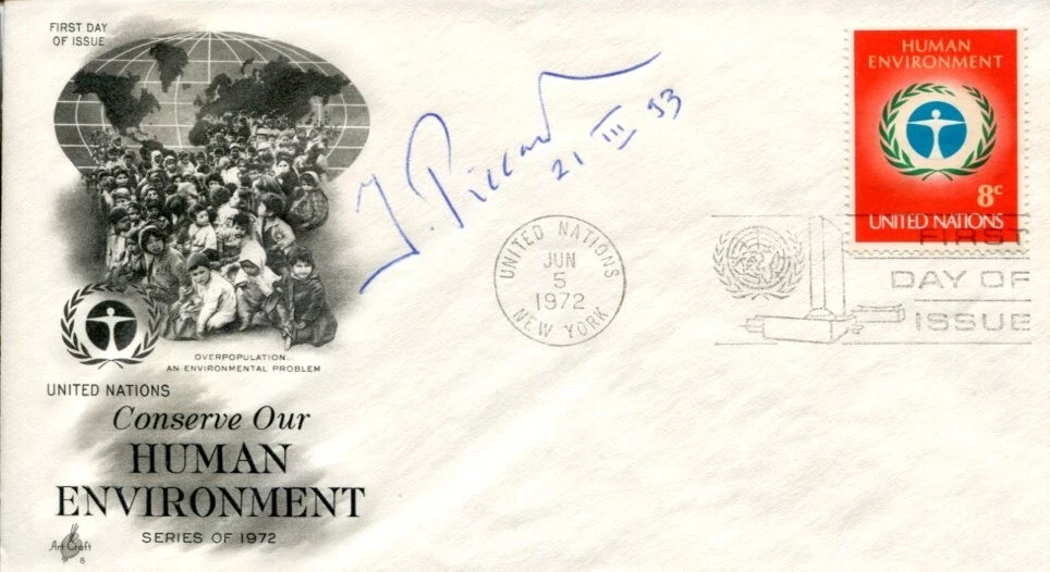 Jacques Piccard Oceanographer Challenger Deep Bathyscaphe Signed Autograph FDC