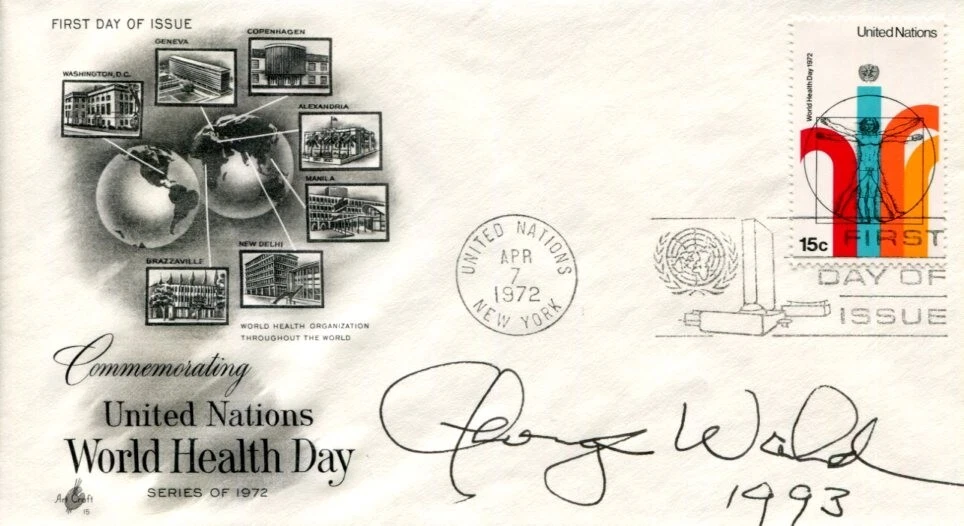 George Wald Nobel Prize Medicine Pigments In The Retina Signed Autograph FDC
