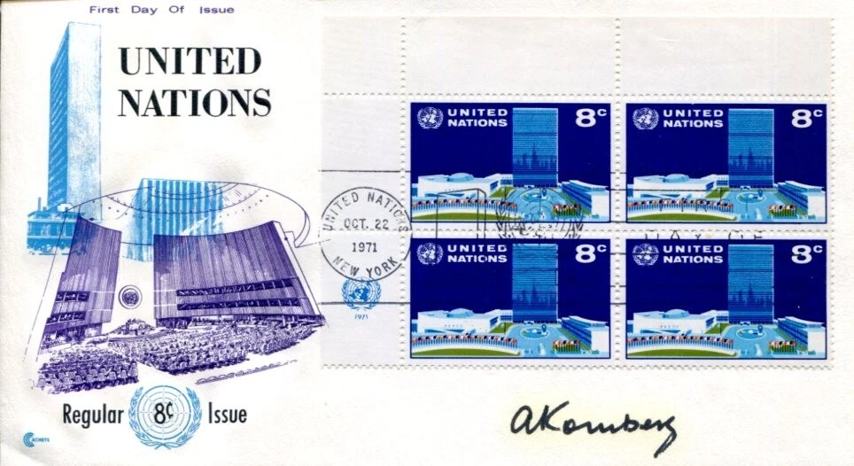 Arthur Kornberg Nobel Prize Medicine Ribonucleic Acid Signed Autograph FDC