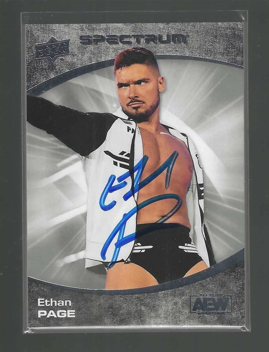 ETHAN PAGE SIGNED 2021 UPPER DECK AEW SPETRUM CARD #80 WWE NXT COLLECTIBLE MEMORABILIA
