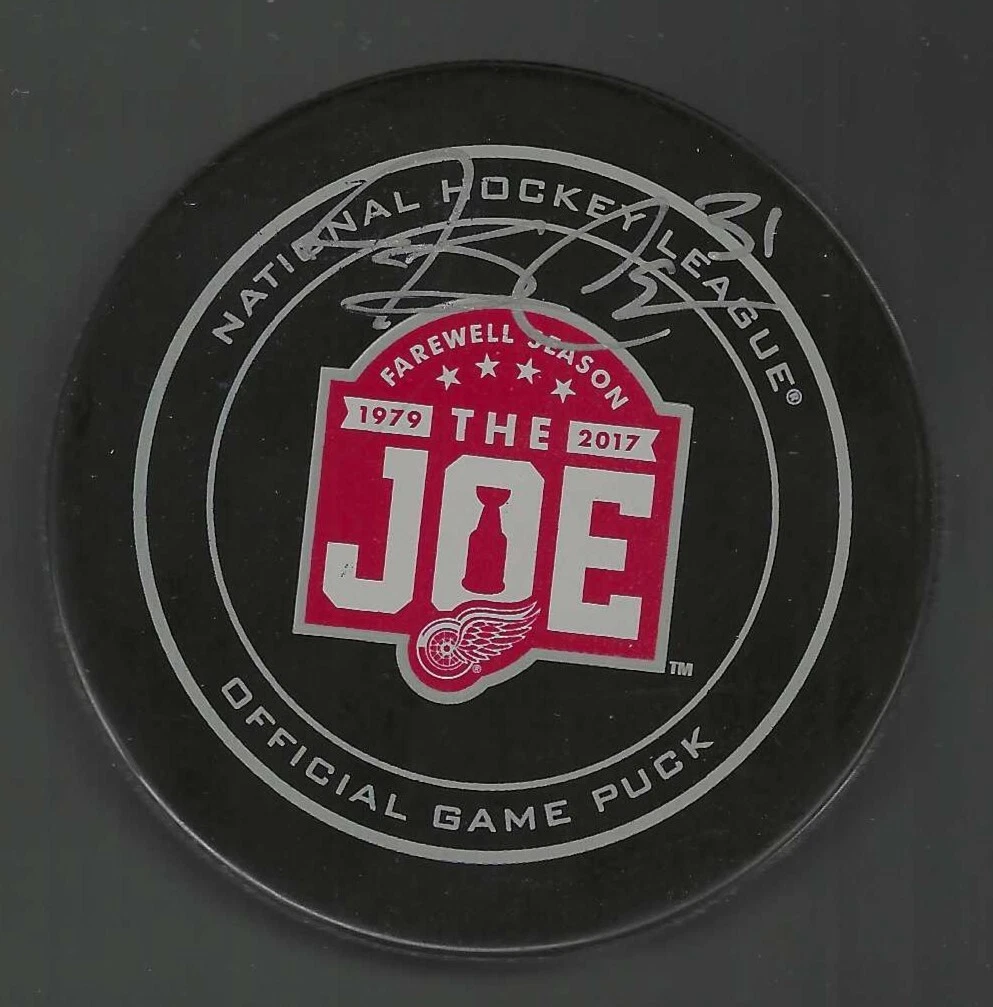 Jared Coreau Signed Detroit Red Wings Joe Louis Arena Farewell Season Game Puck