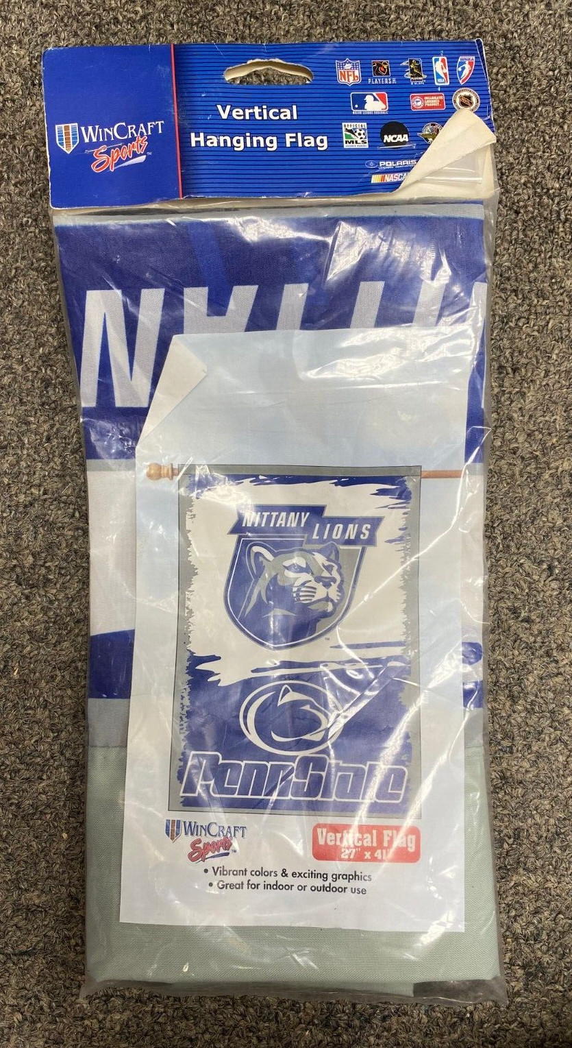 PENN STATE NITTANY LIONS WINCRAFT VERTICAL FLAG NEW NEVER USED