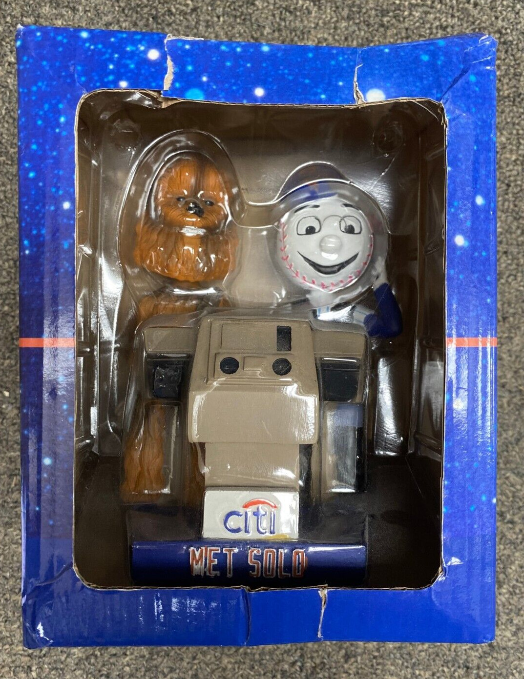NY METS CITI BANK MR MET SOLO STAR WARS COLLECTIBLE BOBBLEHEAD WITH BOX