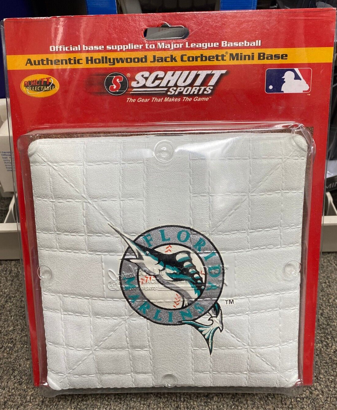 SCHUTT SPORTS FLORIDA MARLINS TEAM LOGO MINI BASEBALL BASE NEW SEALED RARE