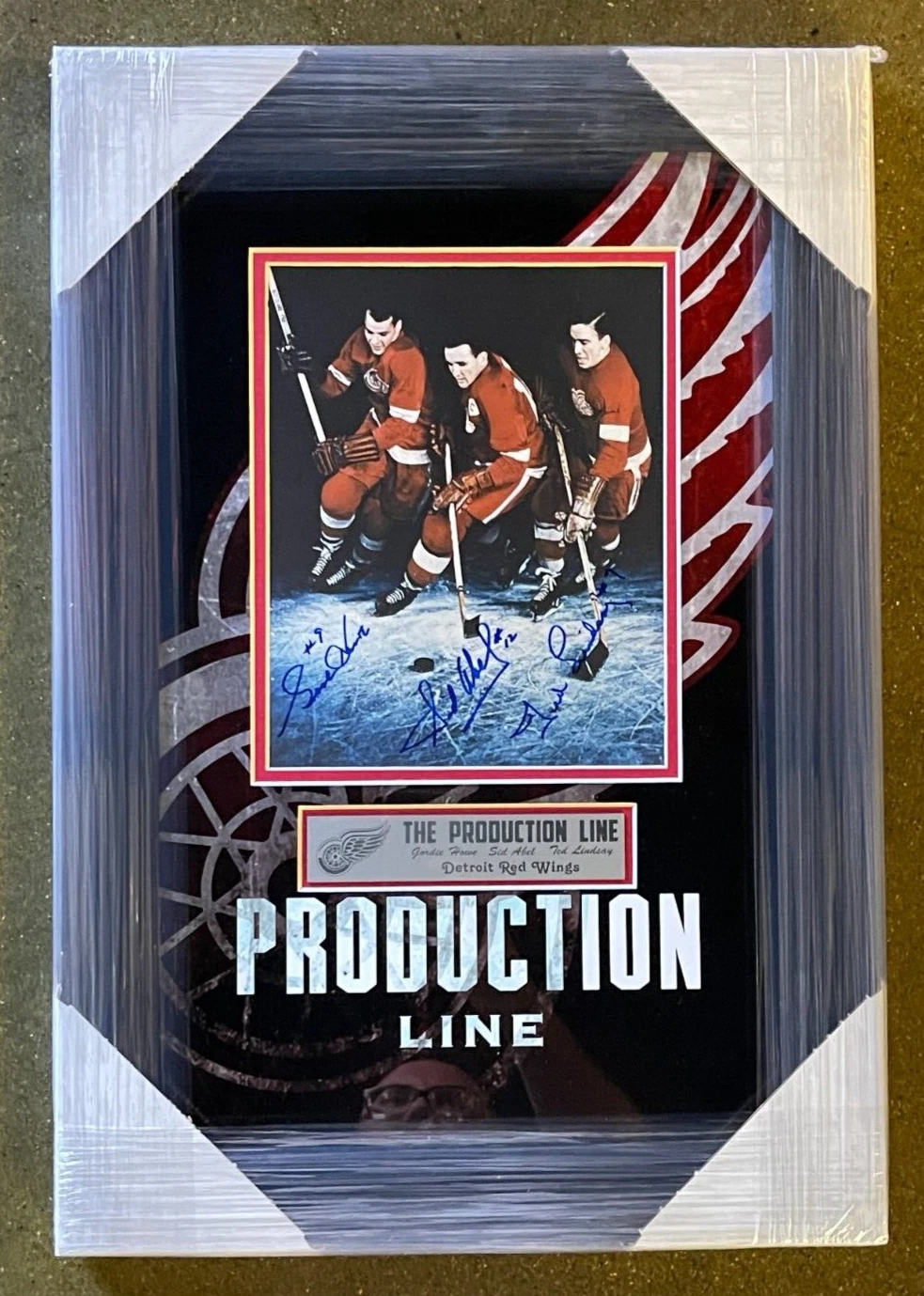 The Production Line Signed Framed Detroit Red Wings 8x10 Photo JSA COA YY97319