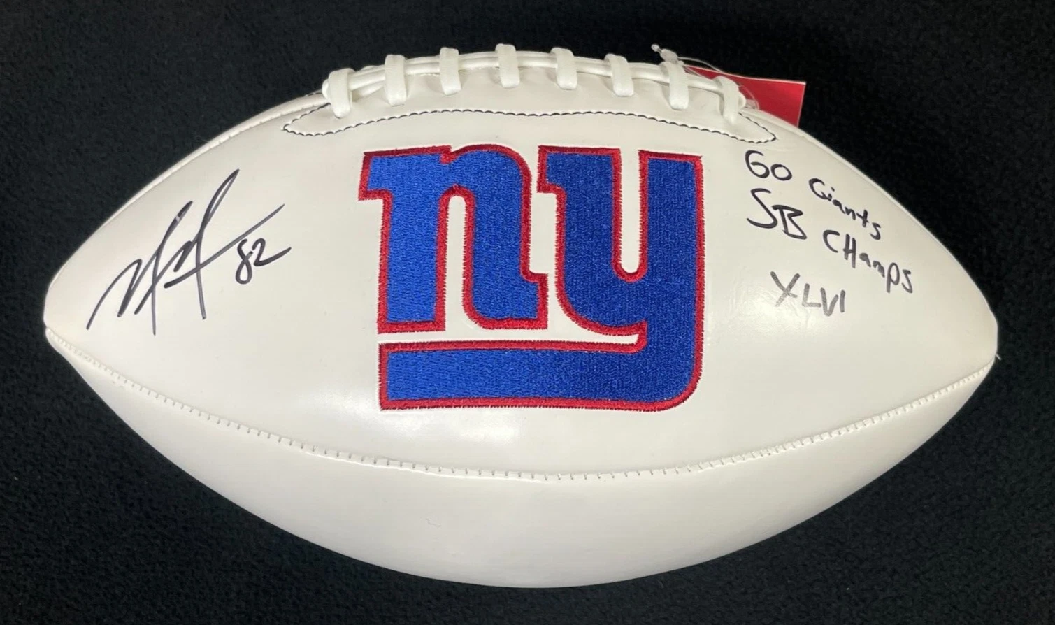 Mario Manningham Signed & Double Inscribed New York Giants Football JSA COA