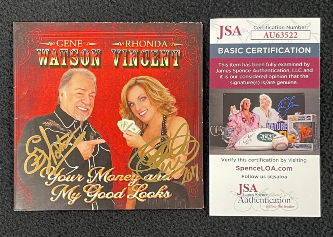 Rhonda Vincent & Gene Watson Signed Your Money My Good Looks CD Booklet JSA COA