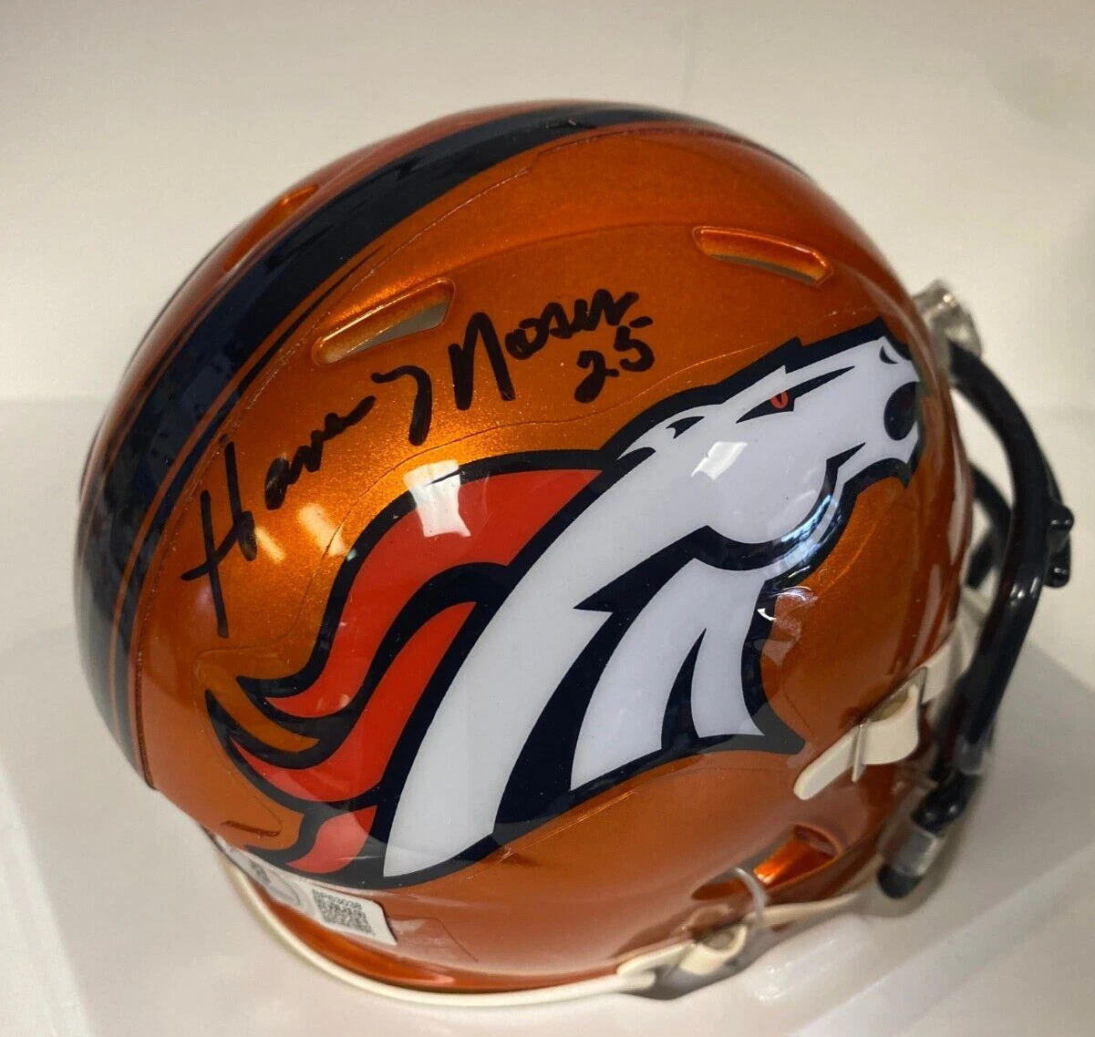 HAVEN MOSES DENVER BRONCOS SIGNED AUTOGRAPHED MINI HELMET BECKETT BAS