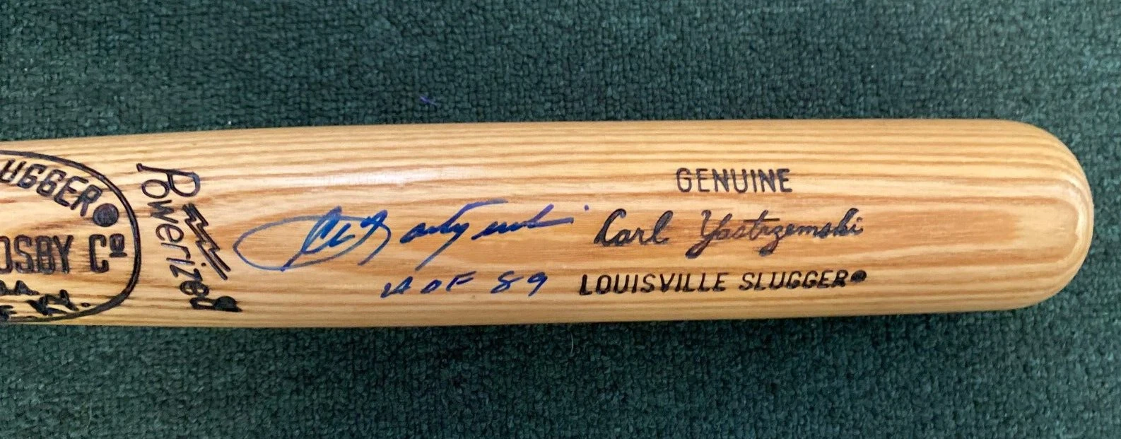 CAL YASTRZEMSKI HOF 89 RED SOX SIGNED AUTOGRAPHED ENGRAVED LV BAT BECKETT