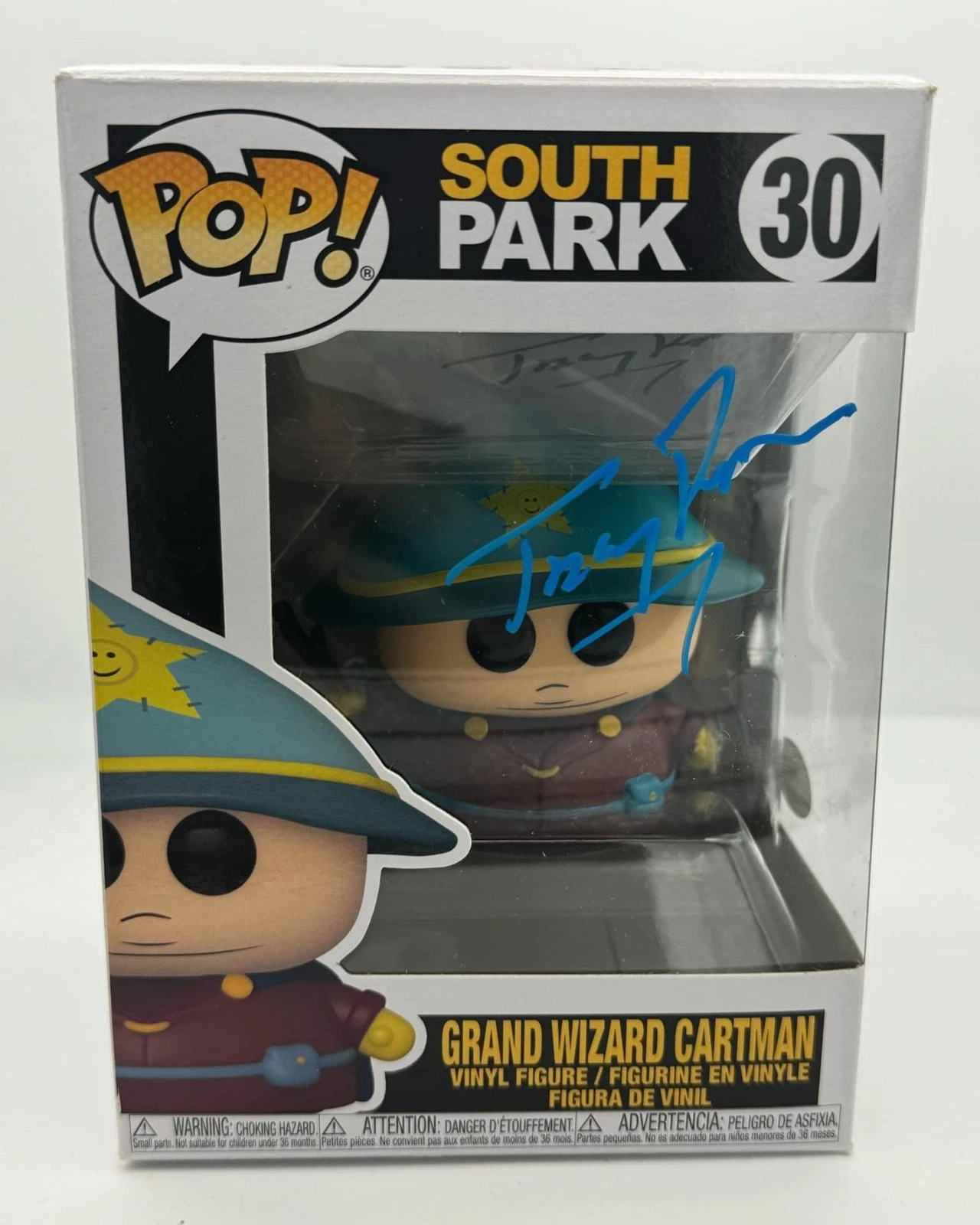 TREY PARKER “SOUTH PARK” SIGNED ‘GRAND WIZARD CARTMAN’ 30 FUNKO POP FIGURE ACOA COLLECTIBLE MEMORABILIA