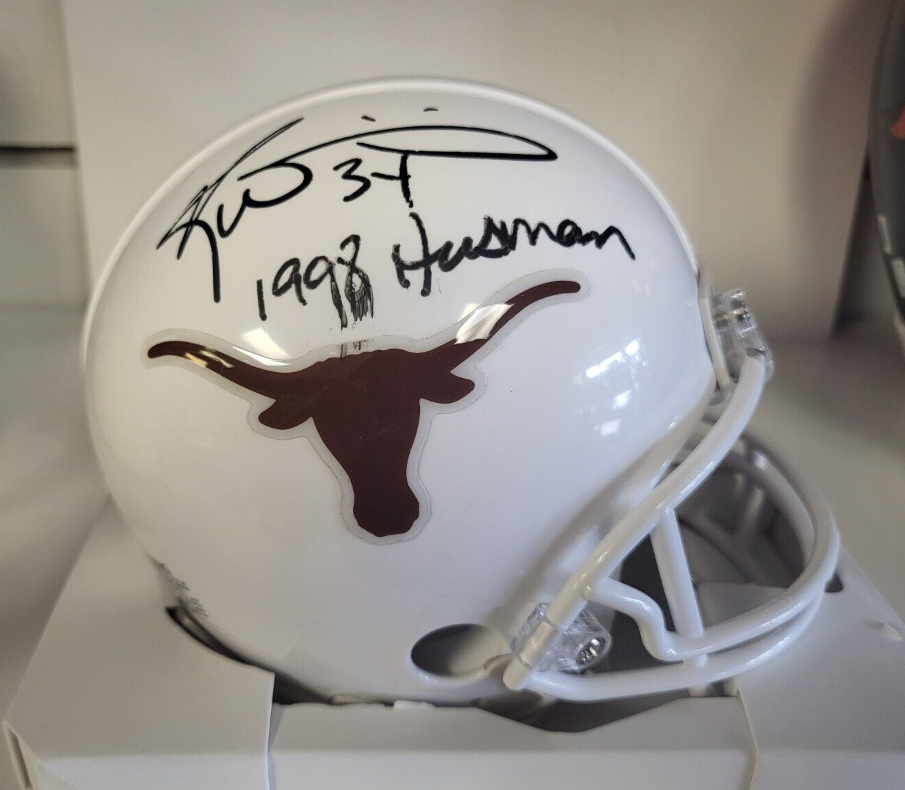 RICKY WILLIAMS 1998 HEISMAN TEXAS LONGHORNS SIGNED AUTOGRAPHED MINI HELMET JSA