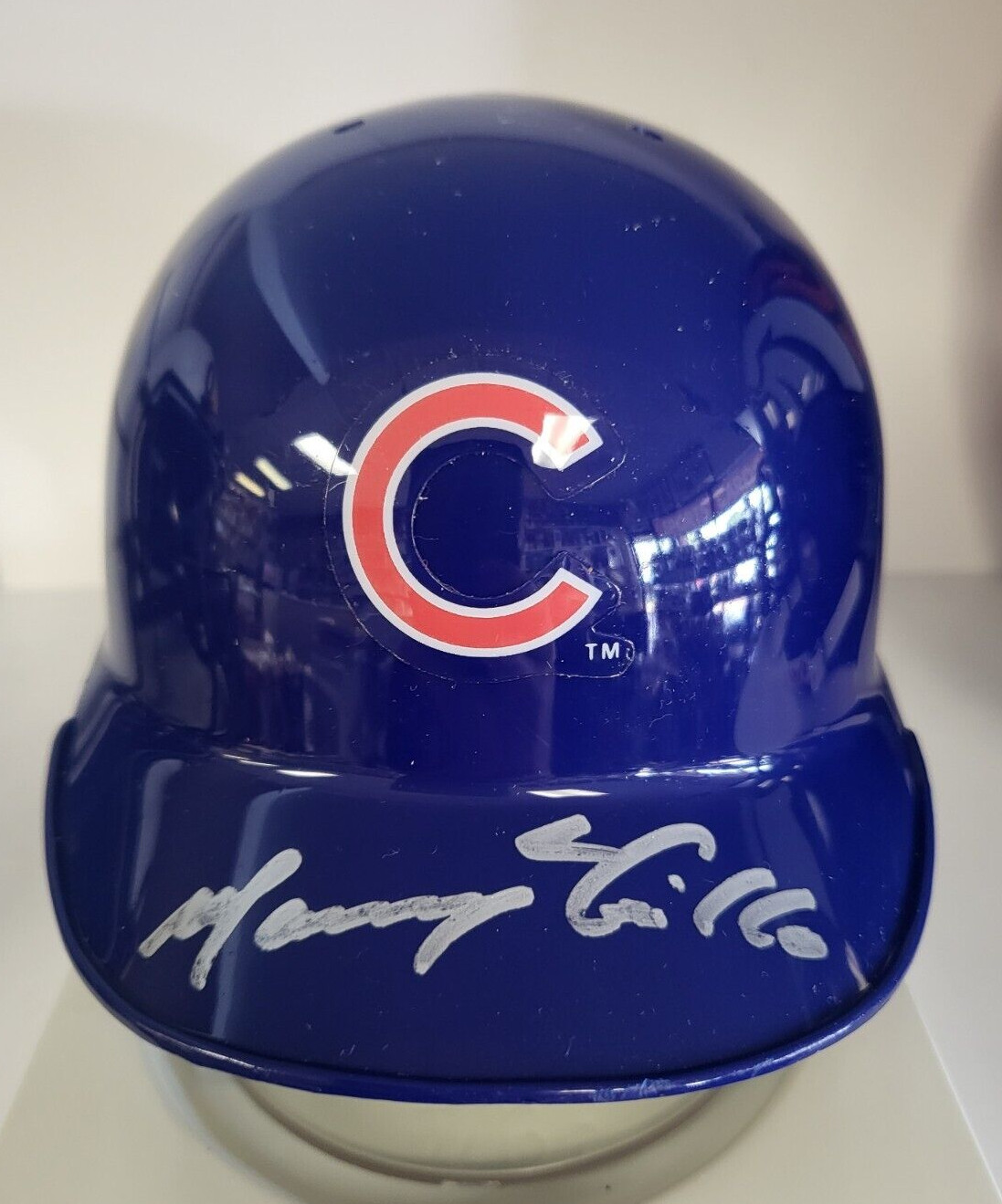 MANNY TRILLO CHICAGO CUBS SIGNED AUTOGRAPHED RIDDELL MINI HELMET W/COA PROOF PIC