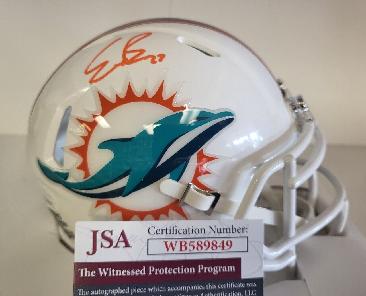 ETHAN BONNER MIAMI DOLPHINS SIGNED AUTOGRAPHED RIDDELL MINI HELMET JSA COA **