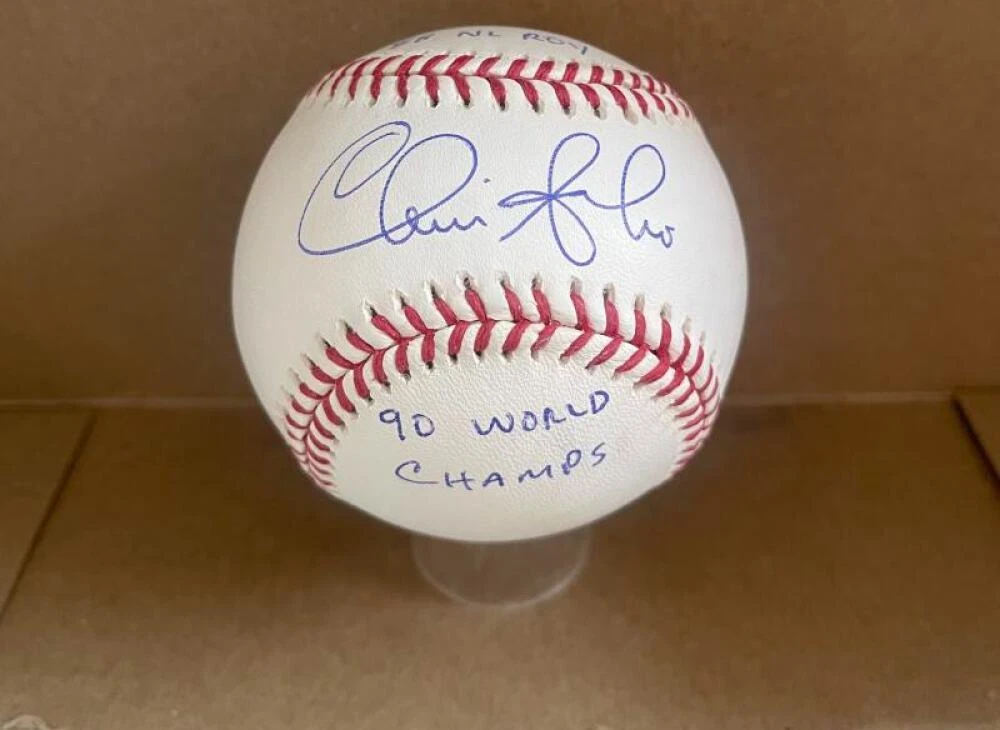 CHRIS SABO 88 NL ROY 90 WORLD CHAMPS SIGNED M.L. BASEBALL JSA AUTH