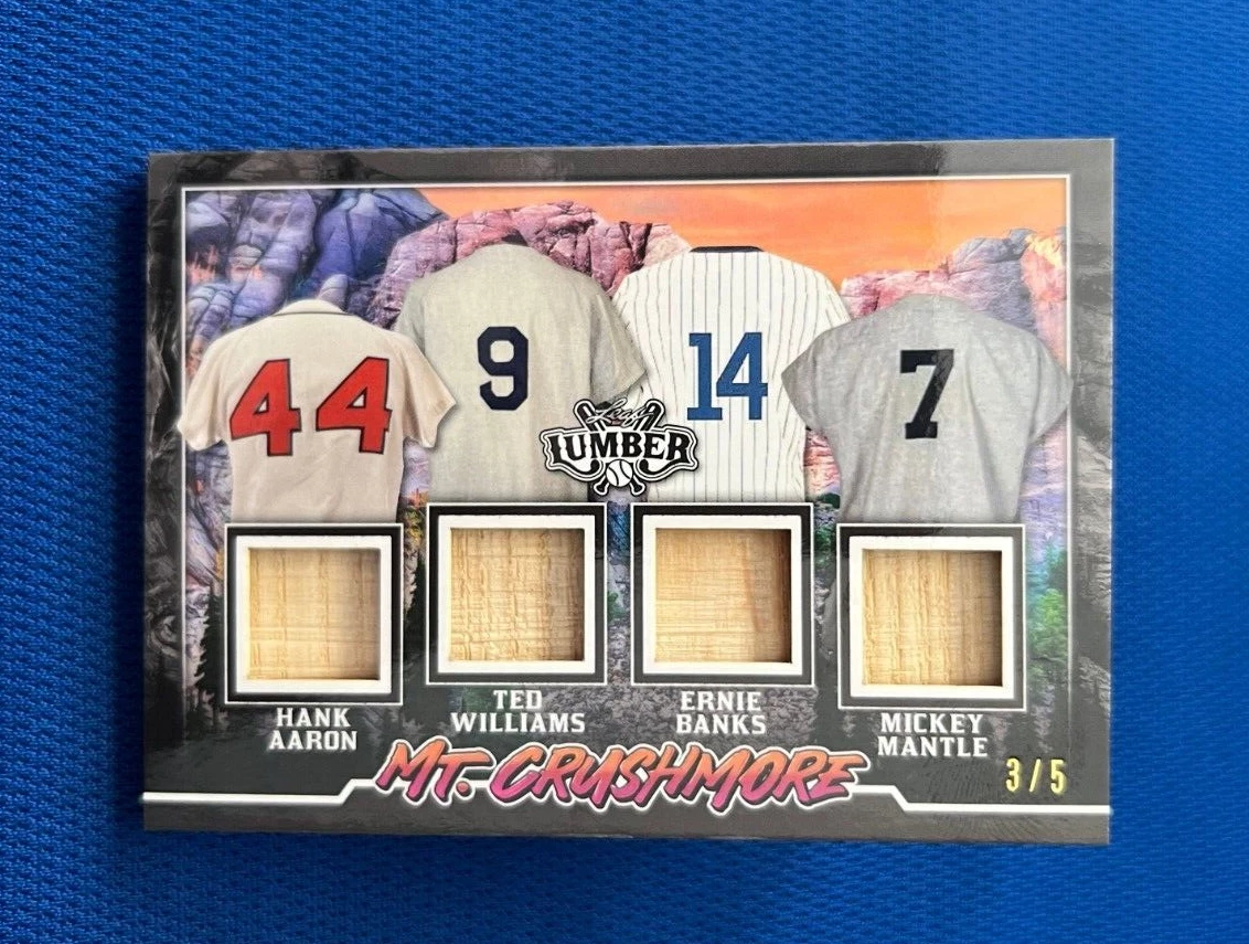 2024 LEAF LUMBER MT. CRUSHMORE MICKEY MANTLE E.BANKS T.WILLIAMS H.AARON BAT 3/5