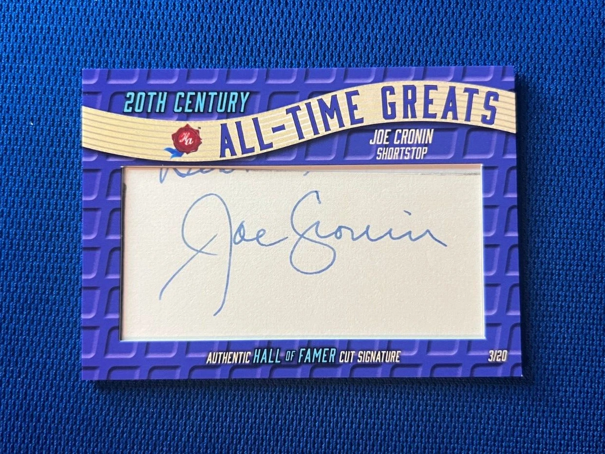 2023 HISTORIC ALL-TIME GREATS JOE CRONIN BASEBALL STAR 20TH CENTURY CARD 3/20