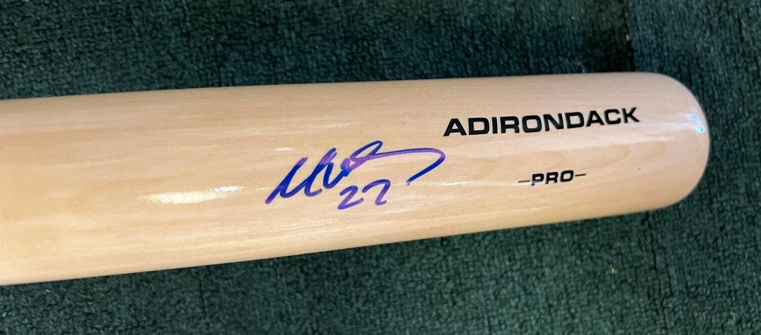 MARK VIENTOS NEW YORK METS SIGNED AUTO RAWLINGS BLONDE ADIRONDACK BAT BECKETT *