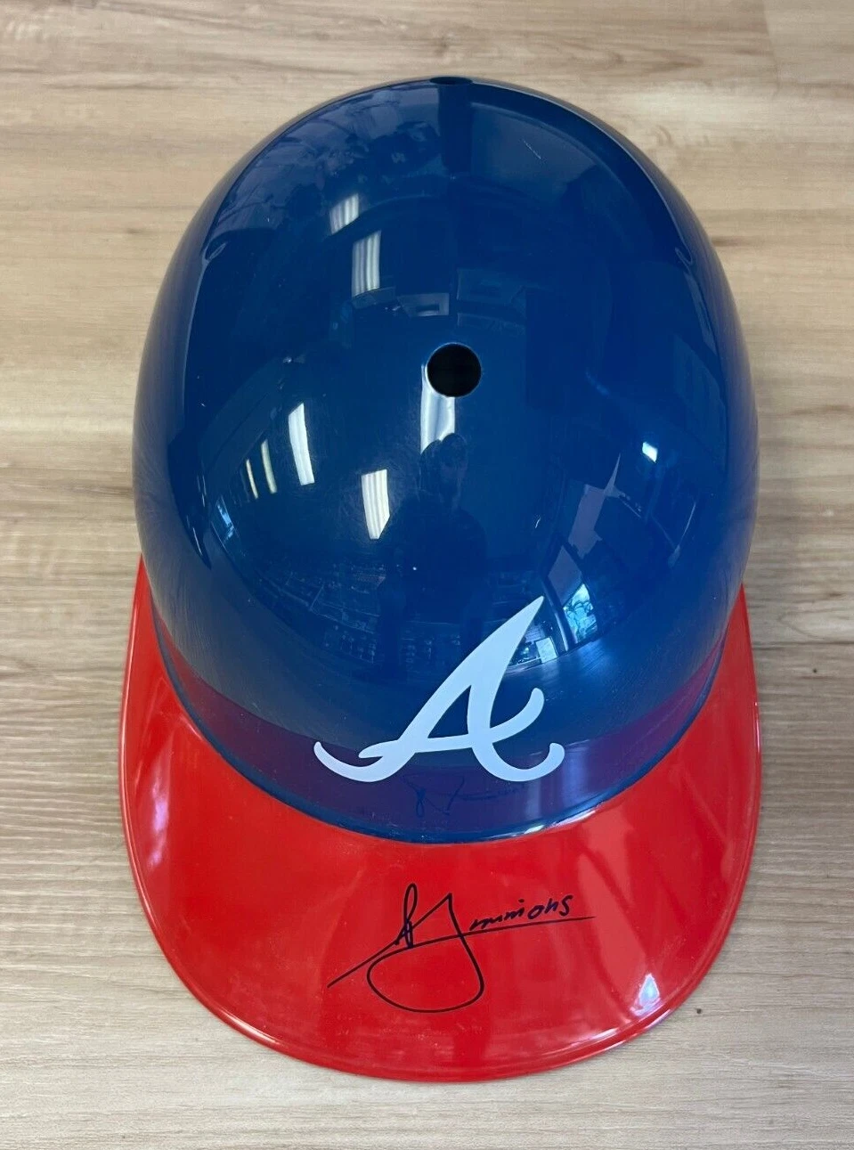 ANDRELTON SIMMONS ATLANTA BRAVES SIGNED AUTOGRAPH SOUVENIR FULL SIZE HELMET COA