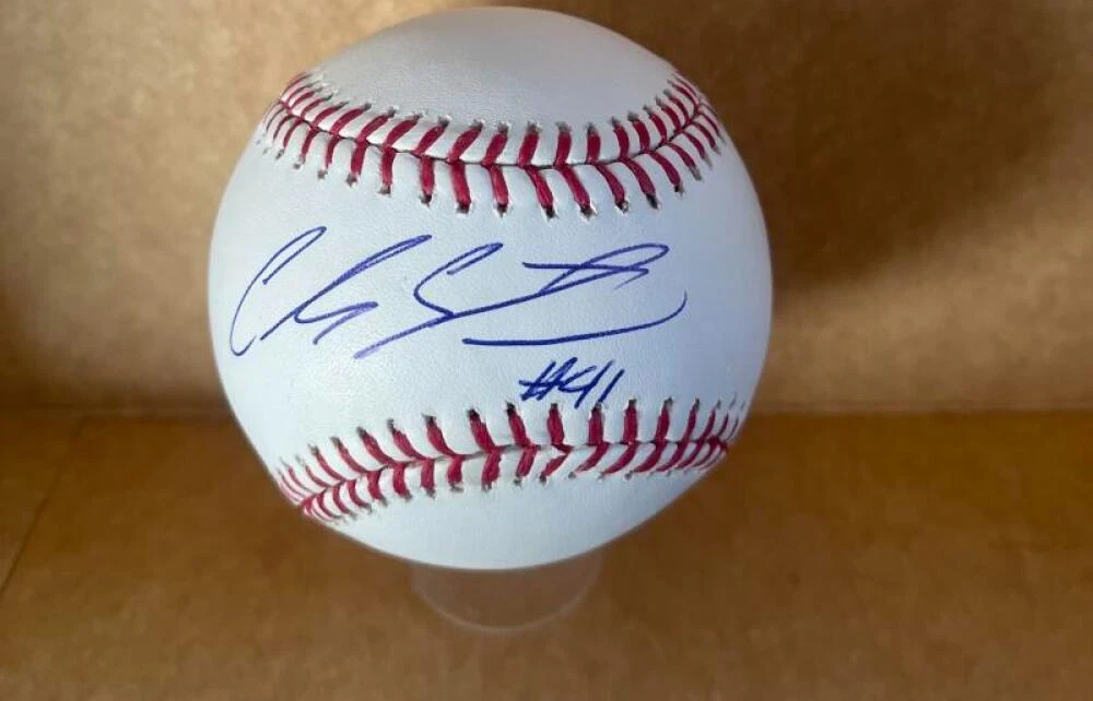 CARLOS SANTANA CLEVELAND GUARDIANS SIGNED AUTO M.L. BASEBALL BECKETT AUTH