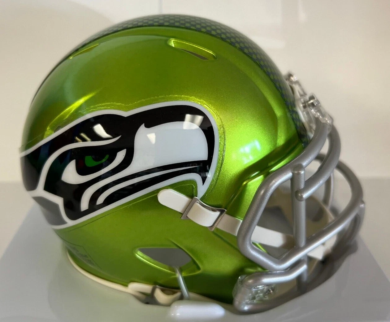 SEATTLE SEAHAWKS NFL FOOTBALL TEAM LOGO FLASH RIDDELL MINI HELMET UNSIGNED *
