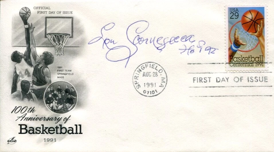 Lou Carnesecca St John's Red Storm Basketball HOF Signed Autograph FDC