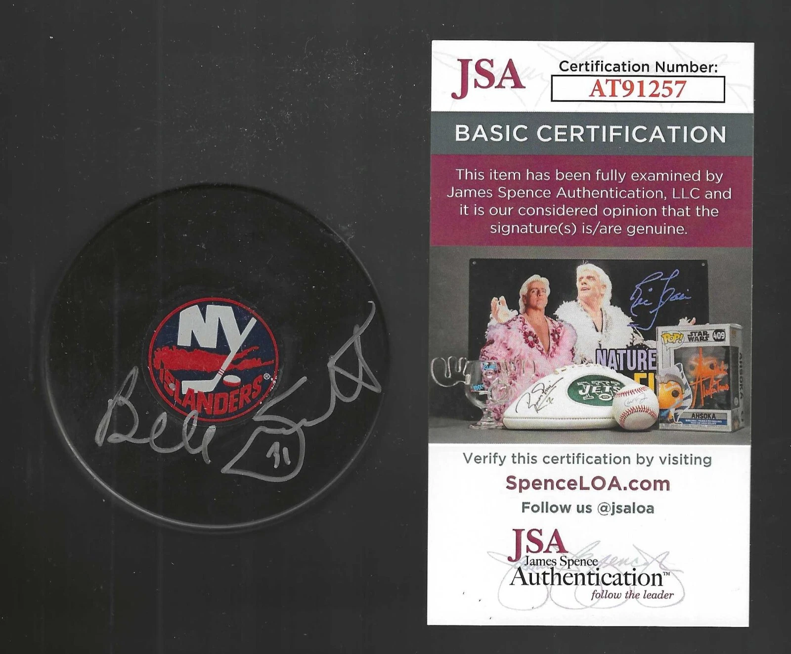 Billy Smith Signed New York Islanders Souvenir Puck JSA COA