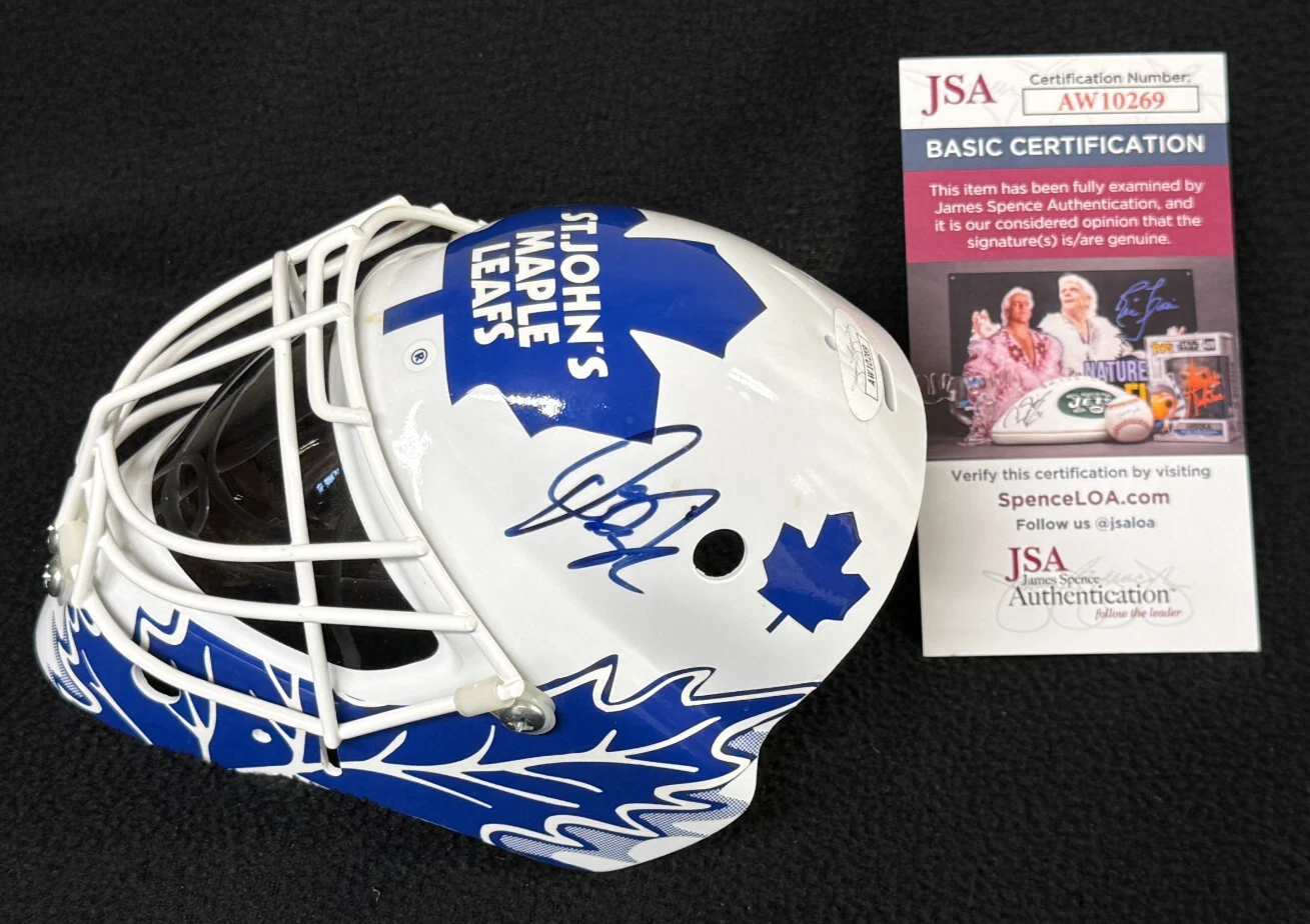 Mikael Tellqvist Signed St. Johns Maple Leafs Mini Goalie Mask JSA COA