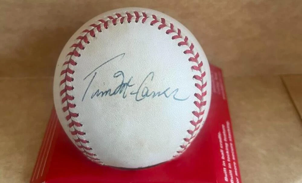 TIM MCCARVER CARDINALS SIGNED AUTOGRAPHED N.L. BASEBALL BECKETT AUTH