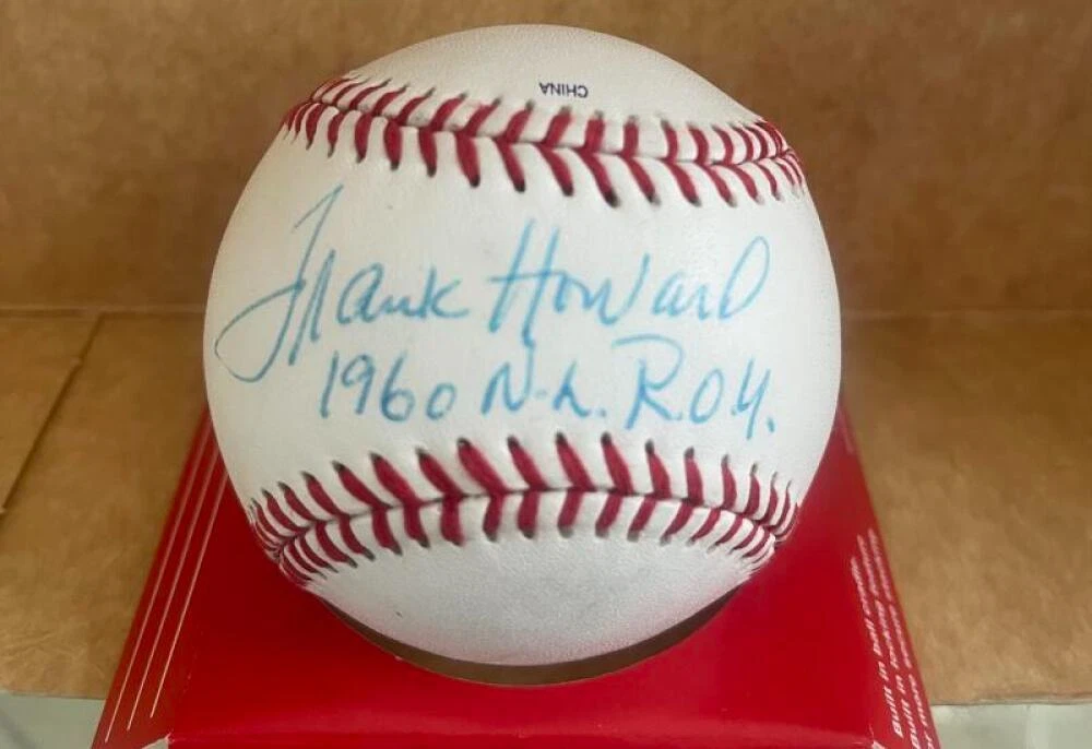 FRANK HOWARD 1960 N.L. ROY SIGNED MIDWEST LEAGUE BASEBALL BECKETT AUTH