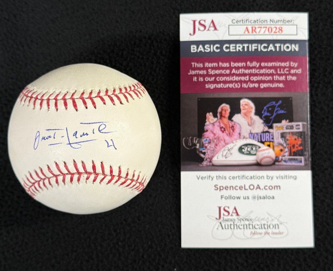 Omar Infante Signed Detroit Tigers OML Baseball JSA COA