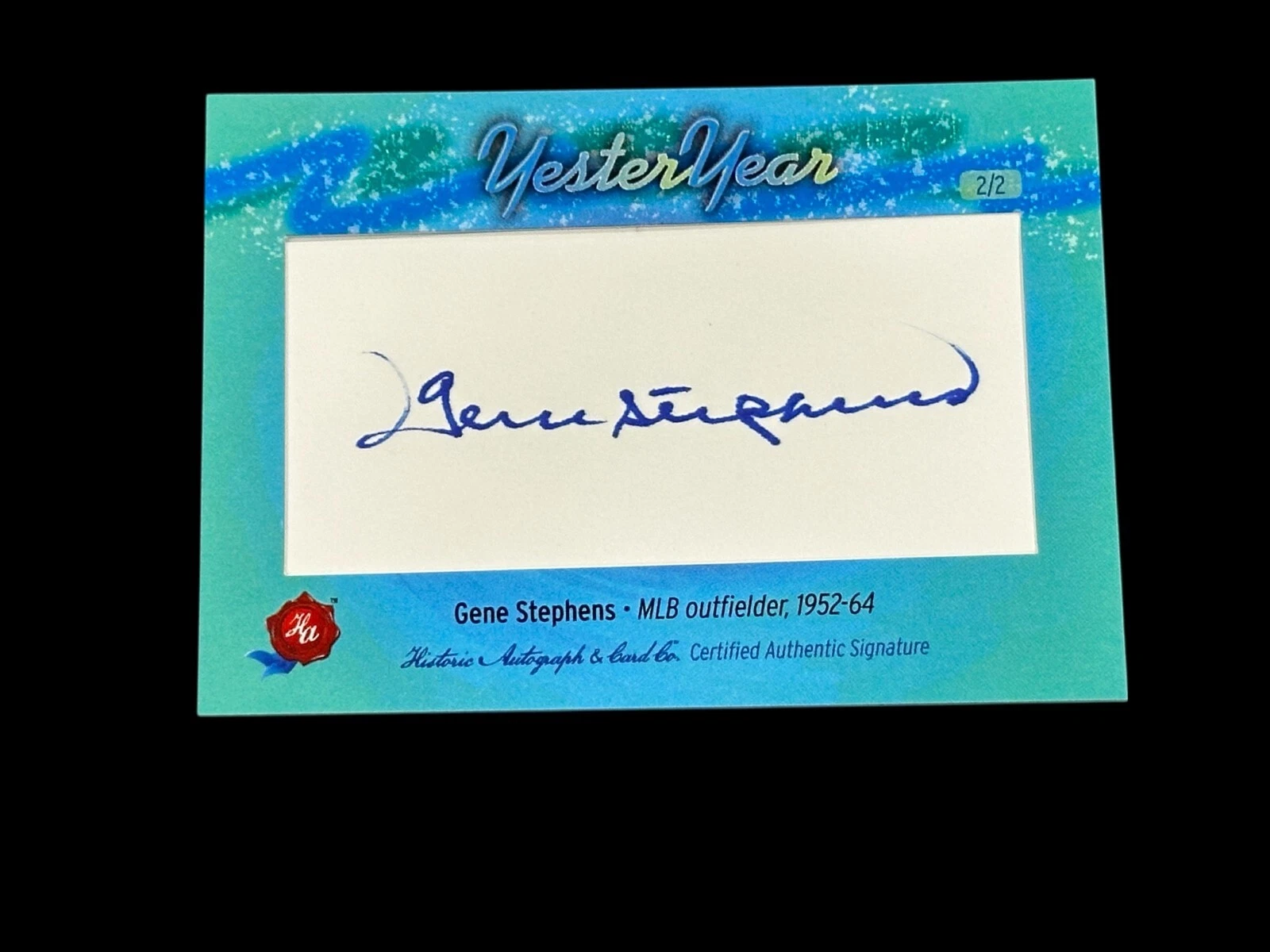 Gene Stephens 2025 Historic Autograph YesterYear Boston Red Sox Orioles # 2/2