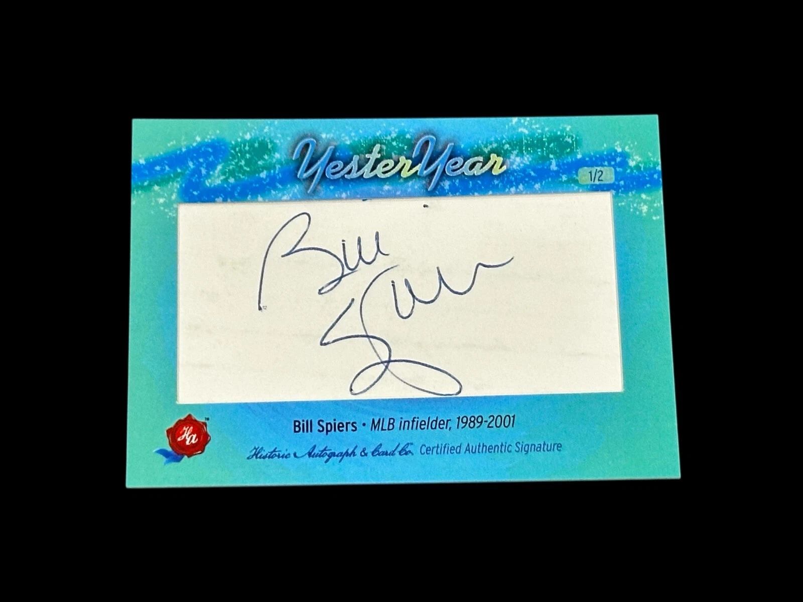 Bill Spiers 2025 Historic Autograph YesterYear Milwaukee Brewers NY Mets # 1/2