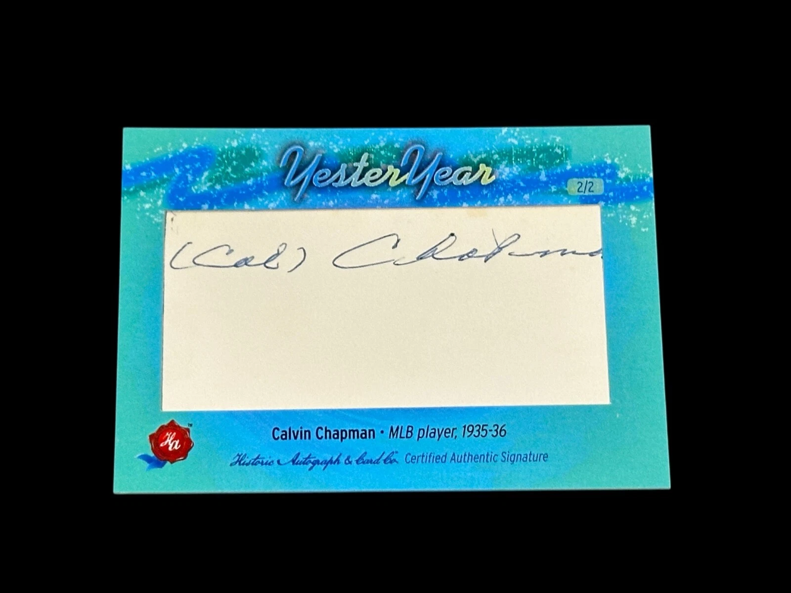 Calvin Cal Chapman 2025 Historic Autograph YesterYear Cincinnati Reds  # 2/2