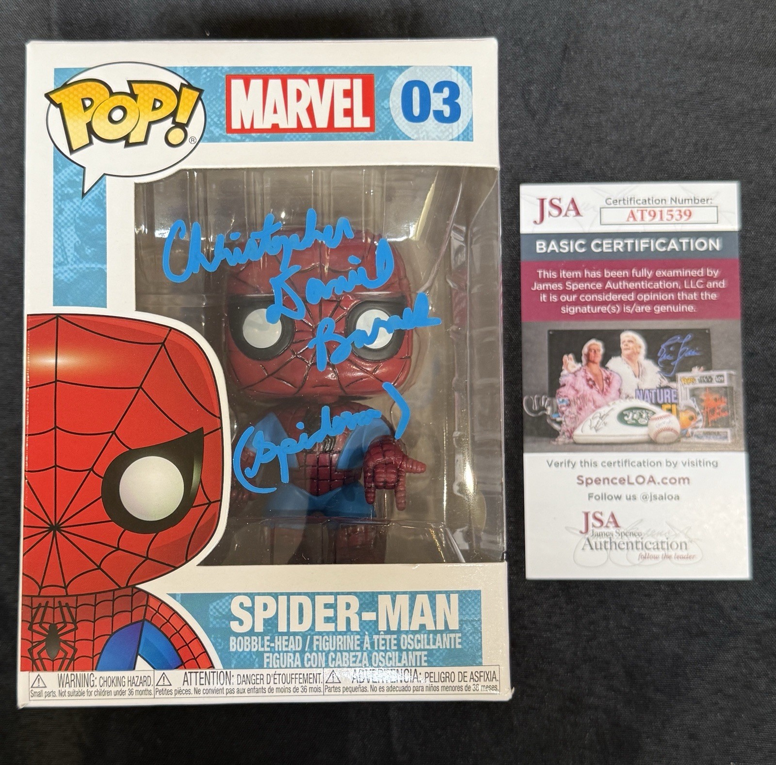Christopher Daniel Barnes Signed Spider-Man Funko Pop Figure #03 JSA COA