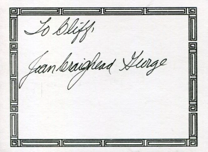 Jean Craighead George Children's Author Newbery Signed Autograph Bookplate