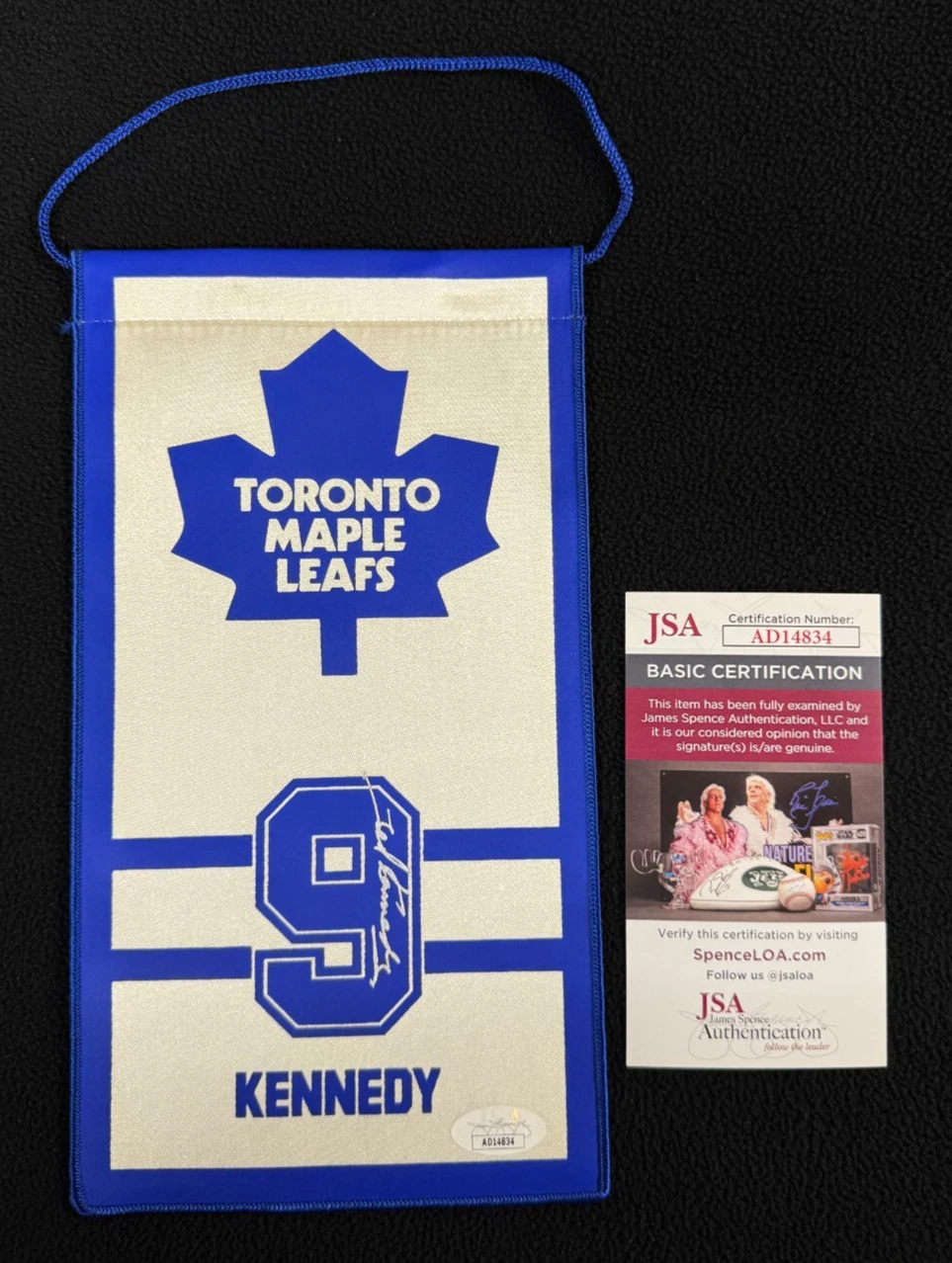 Ted Kennedy Signed Toronto Maple Leafs Mini Banner JSA COA