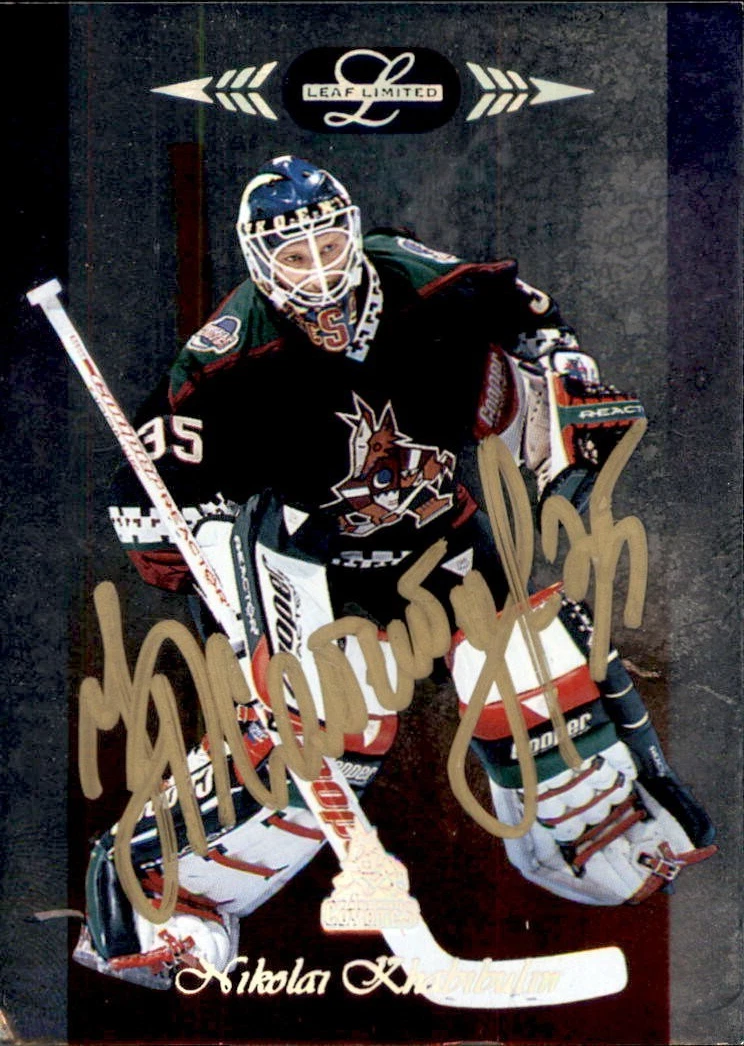 Nikolai Khabibulin Signed 1997/98 Lesf Limited Card #60 Phoenix Coyotes