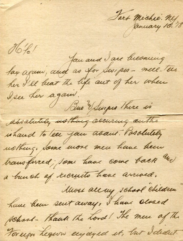 Unknown 1918 WWI Fort Michie Great Gull Island New York Signed Autograph Letter