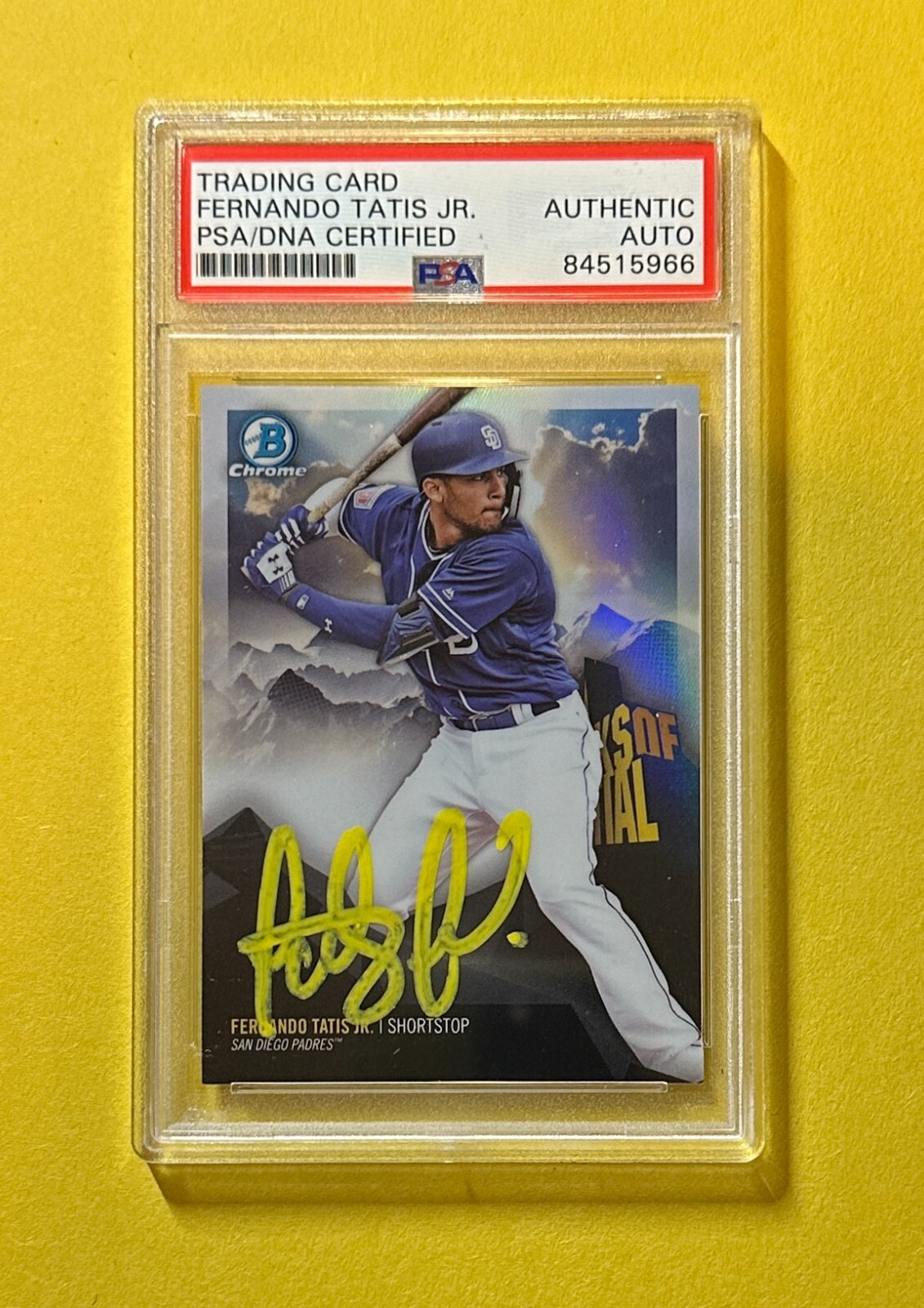 2018 BOWMAN CHROME FERNANDO TATIS JR AUTHENTIC PSA SIGNED AUTO CARD #PP-FT