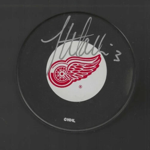 Jesse Wallin Signed Detroit Red Wings Puck