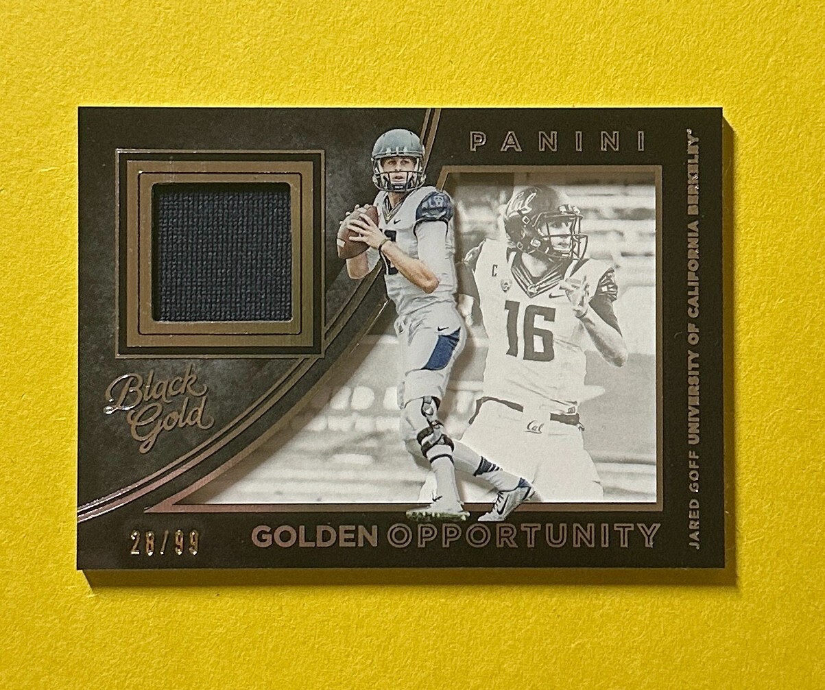 2016 PANINI BLACK GOLD JARED GOFF GOLDEN OPPORTUNITY RELIC /99 #14 CAL