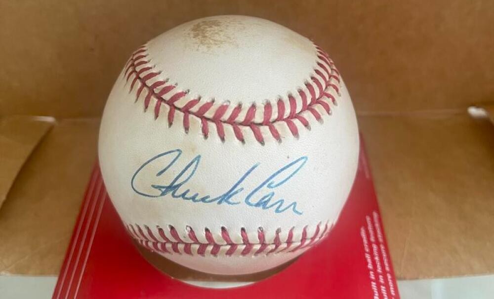 CHUCK CARR MARLINS/CARDINALS DECEASED SIGNED AUTO N.L. BASEBALL BECKETT AUTH
